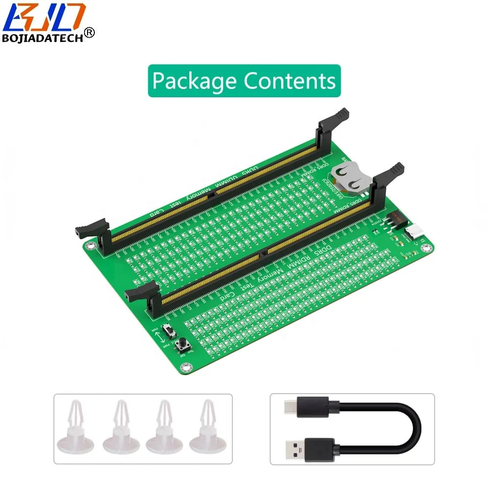 Long Latch Desktop DDR5 UDIMM RDIMM Memory RAM Adapter Test Tool Diagnosis Card With Working LED Indicator & USB Power Cable