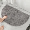High Thickness Custom Half Circle Bath Floor Mats Pure Color Polyester Non-Slip Stain Resistant Pet Friendly PVC Backed Machine