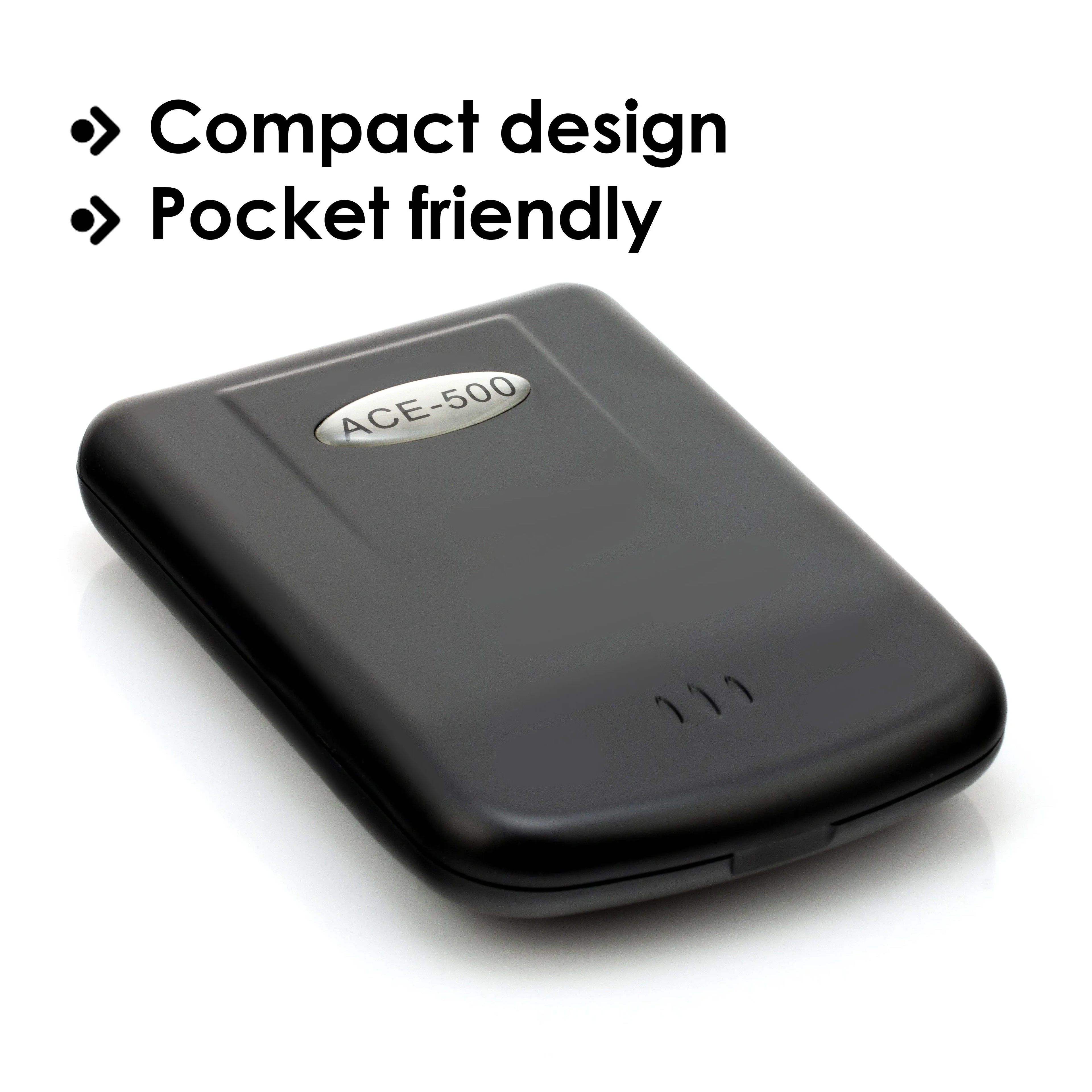 Ace Pocket Style Plastic Digital Scale 500g Capacity 10mg Accuracy Piece Counting Low Battery Indicator Tare Weight Measuring