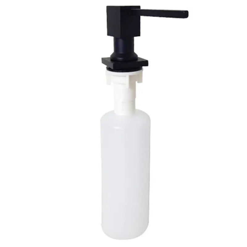 Black/Chrome Square Head Large Capacity Brass Soap Dispenser Kitchen Sink Dishwashing Detergent Hand Press Liquid Soap Dispenser