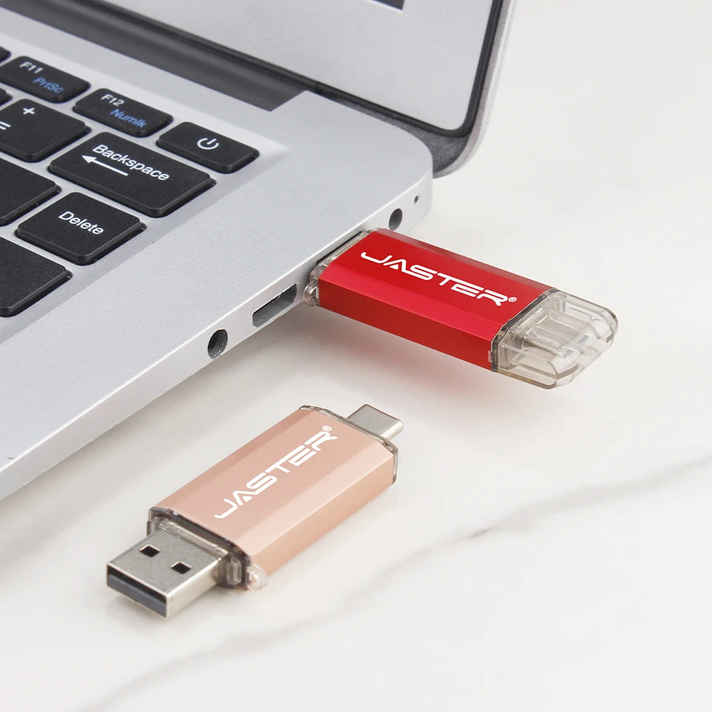 jaster Factory-Sold USB2.0 TYPE-C Flash Drive 128GB 64GB 32GB Pen Drive TYPE-C Interface Smartphone U Disk USB 2.0 4GB 8GB 16GB