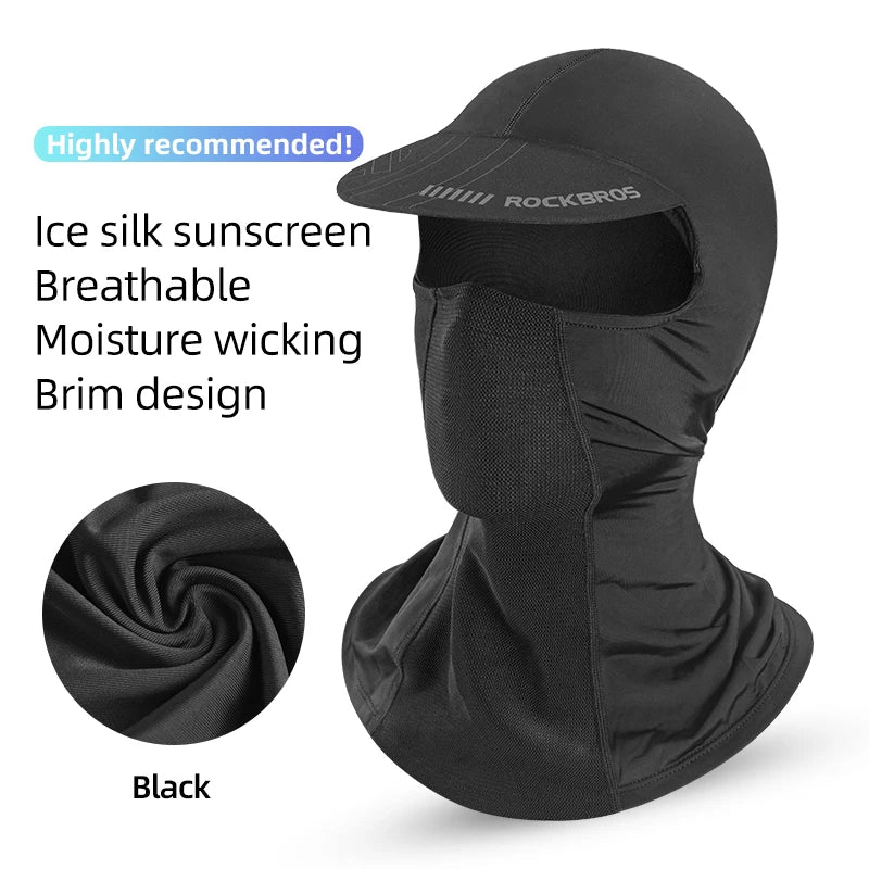 ROCKBROS Summer Balaclava Full Face Scarf Mask Hiking Caps Cycling Caps Hunting Bike Head Cover Tactical Cap Fishing Headwear