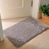 Modern Dark Green Chenille Fabric Rectangle Solid Color Bathroom Mat Waterproof Anti-Slip Stain Resistant Tufted Medium Hotel