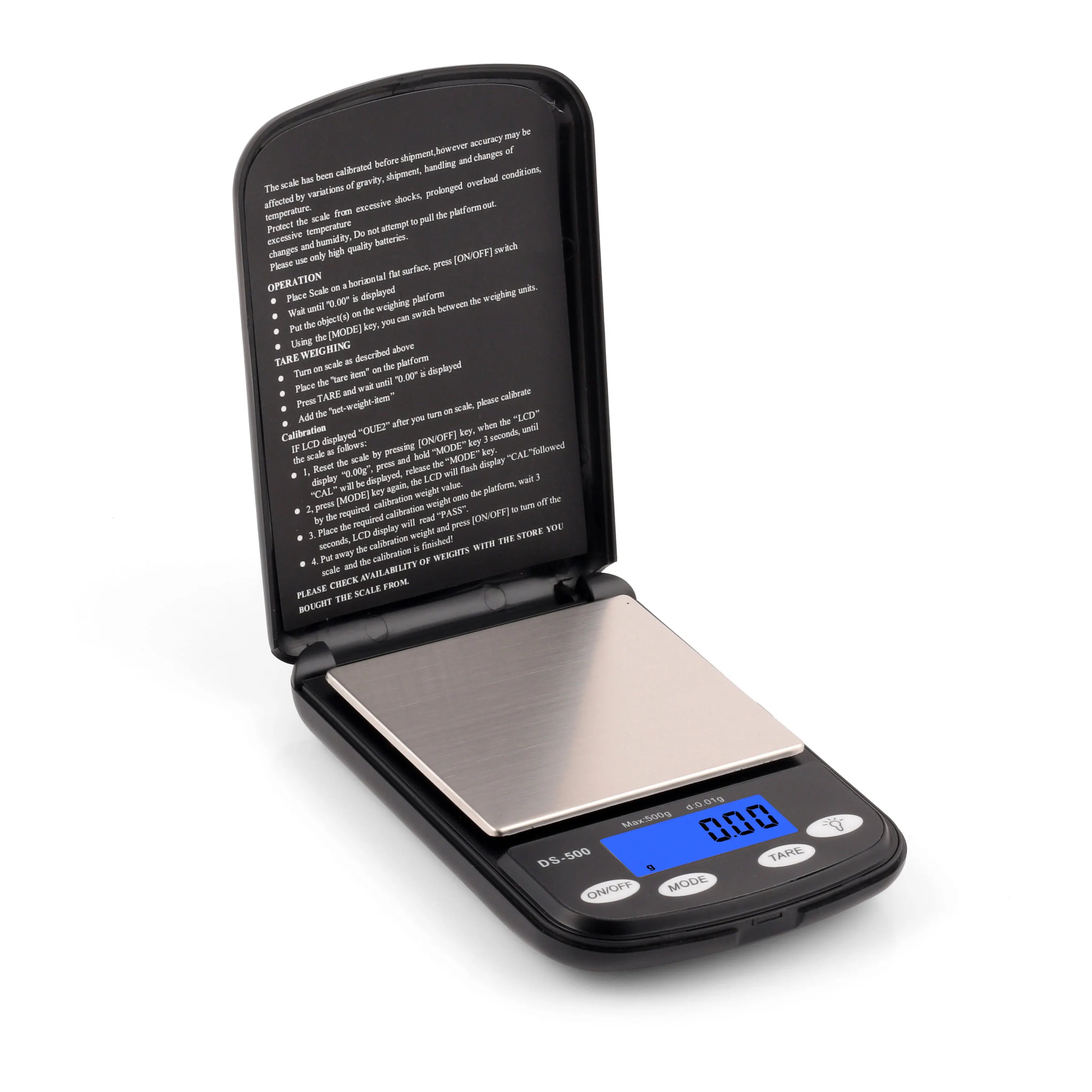 Ace Pocket Style Plastic Digital Scale 500g Capacity 10mg Accuracy Piece Counting Low Battery Indicator Tare Weight Measuring