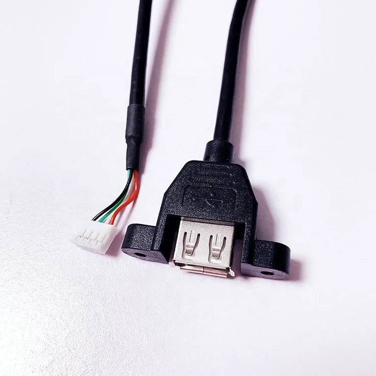 Panel Mount USB Female with Screw to JST 2.0MM Header Wire Harness Usb Cable