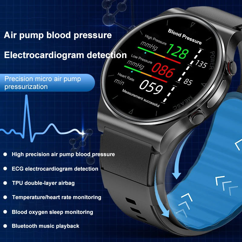 New Elderly Health P70 Smart Watch Air Pump Type Blood Pressure Hr  Ecg Smart Watch For Women Factory Healthy Sport Smart Watch