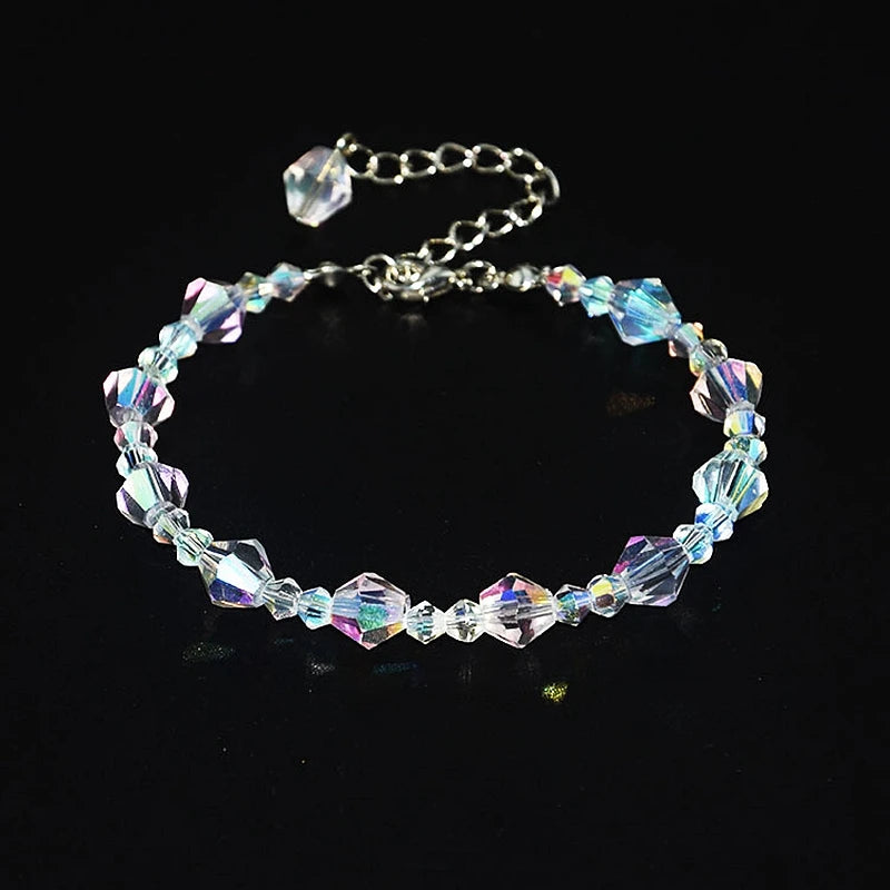 Ins Beaded Simple Flash Bracelet Square/ Crystal Bracelet Exquisite Luxury Fashion Girlfriends NewBracelet Female Fresh Style