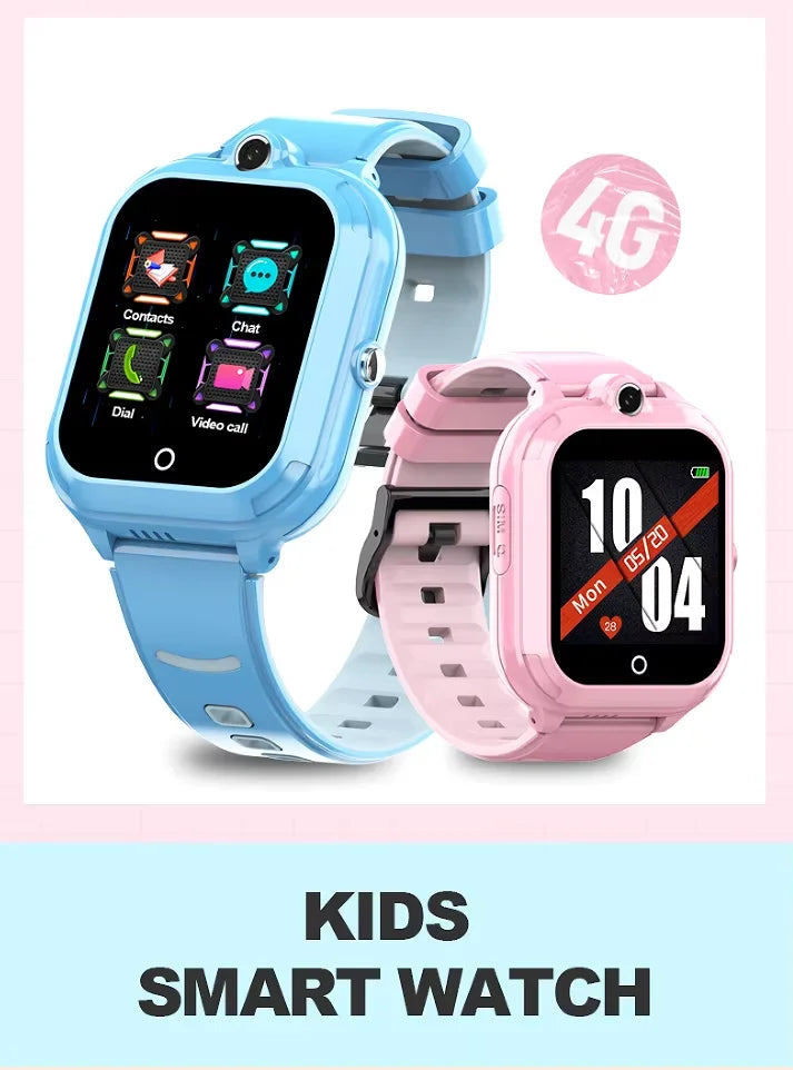 Lower Wholesale Price 4G RTOS Kids Smart Watch LBS WIFI Tracker SOS Camera IP67 Waterproof Black Blue Pink for Girls Boys Device