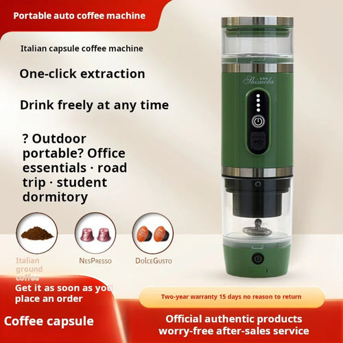 19 Bar Automatic Stainless Steel 3-in-1 Multi-Capsule Coffee Maker Household 19 Bar USB Battery Electric Machine French Langua