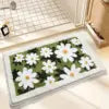 Modern Home Polyester Entrance Door Mat Non-Slip Rubber Style Floral Pattern Machine Made 3-5mm Thickness Super Absorbent Hand