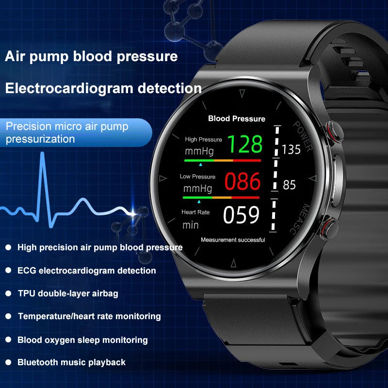 New Elderly Health P70 Smart Watch Air Pump Type Blood Pressure Hr  Ecg Smart Watch For Women Factory Healthy Sport Smart Watch