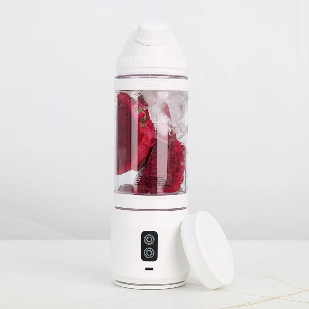 Juicer Blender USB Rechargeable Automatic Electric Juicer 700ML Stainless Steel 6 Blades Juicer for Outdoor Smoothie Blender