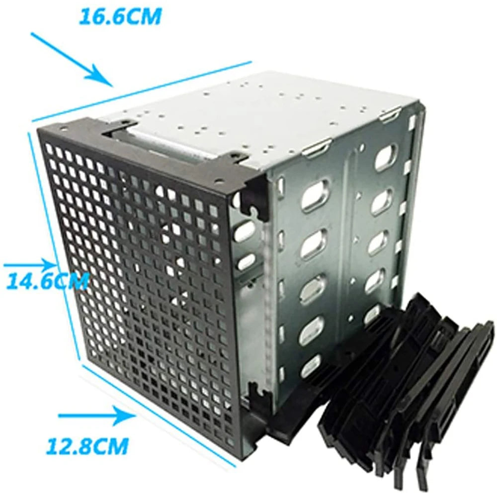 5.25 Inch To 5 X 3.5" SATA SAS HDD Cage Rack Hard Drive Disk Enclosure With Fan HardDrive Disk Tray Caddy Adapter