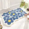 Modern Home Polyester Entrance Door Mat Non-Slip Rubber Style Floral Pattern Machine Made 3-5mm Thickness Super Absorbent Hand