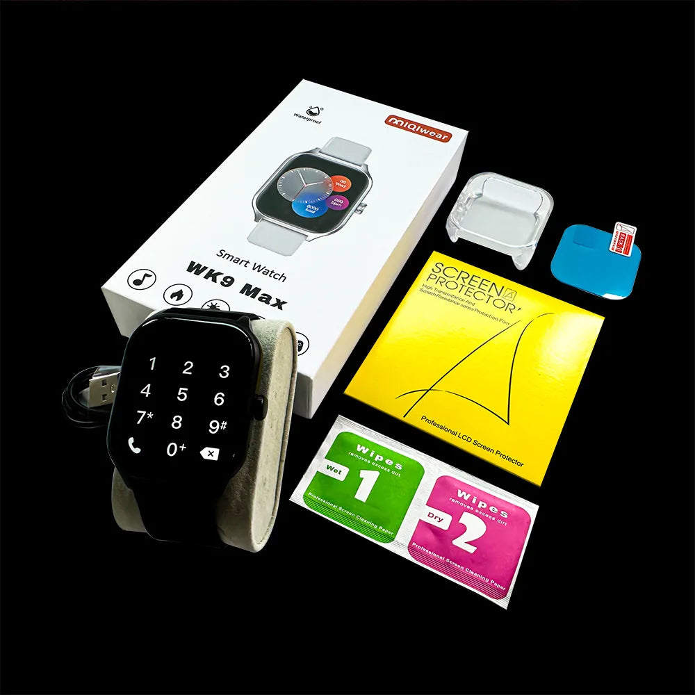 WK9 MAX Pro Smart Watch Square IPS for 4-Day Battery Fitness Music IP67 Touch Remote Camera Monitoring IOS Silica Gel 4G