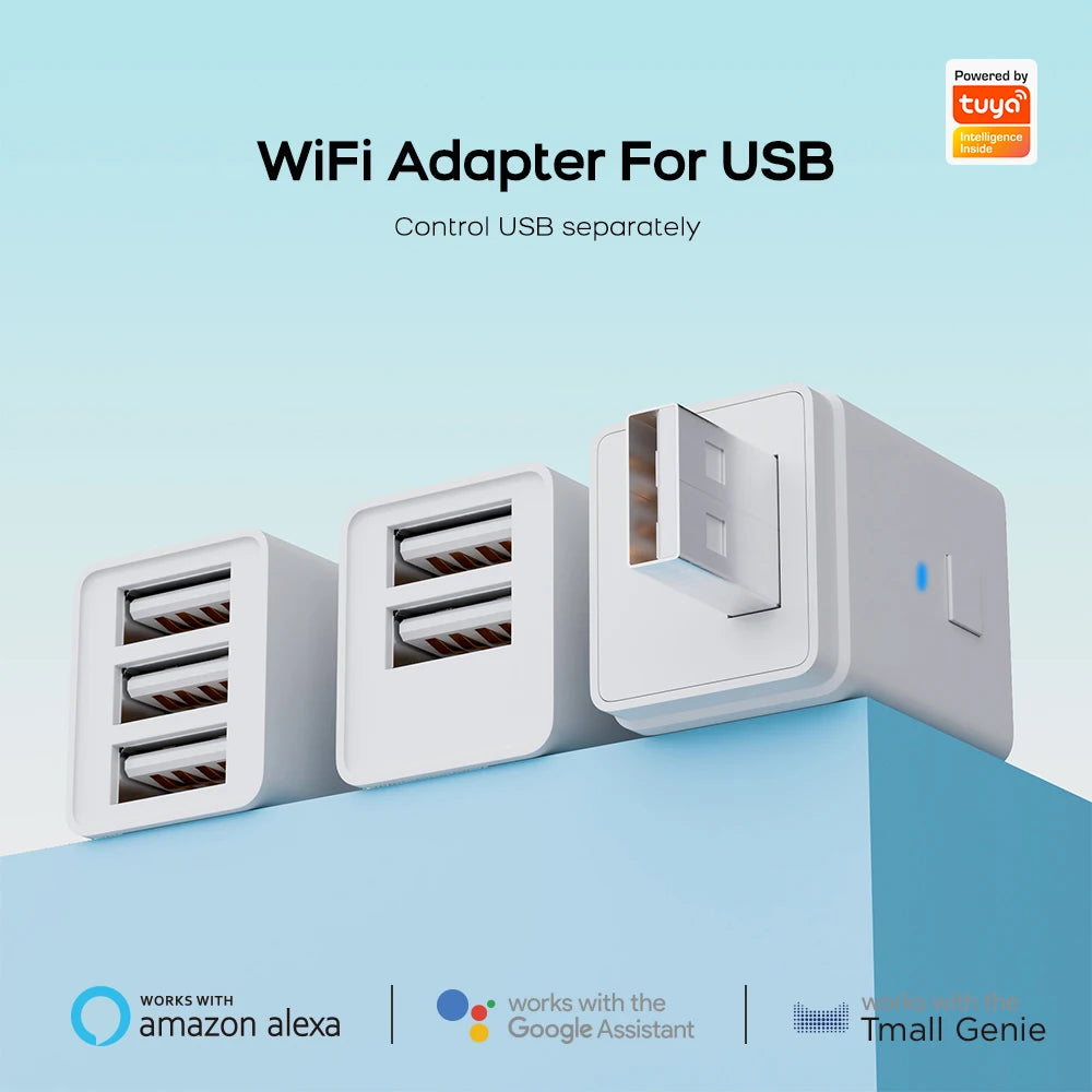 Micro USB Smart Zigbee WiFi Adaptor 5V Smart Switch for Type a USB Devices APP Remote Control Switch 2.4GHz WiFi USB Switch