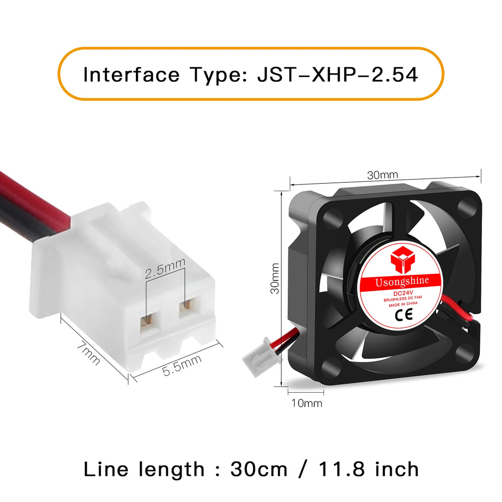 3D Pinter Parts 3010 Fan 30MM 30x30x10MM 12V 5V 24V 2Pin DC Cooler Small Cooling Fan DIY Reprap For J-Head Hotend