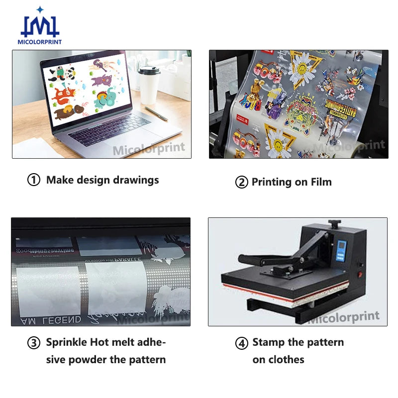 Micolorprint Thermal Transfer Pet Film Dtf Printer A3 Desktop Dtf Printer Print Anything