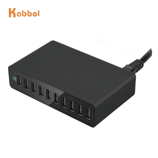 Smart 10 Port Fast USB Charger Multiport QC 3.0 Quick Charge Station 5V/12A Usb Charger 10 Port