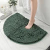 High Thickness Custom Half Circle Bath Floor Mats Pure Color Polyester Non-Slip Stain Resistant Pet Friendly PVC Backed Machine
