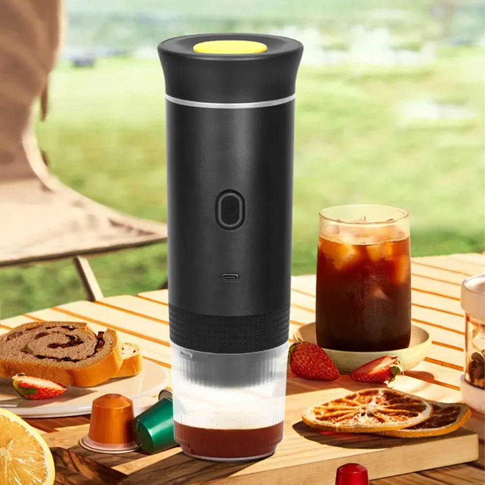 Kesiqi KF-JN-02 Espresso Machine Coffee Maker USB & Battery Powered 7500mAh Compatible with Coffee Grounds Capsules Heats Water