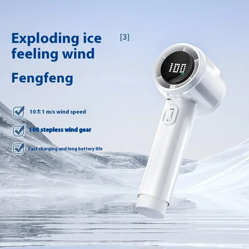 RYW Fan Factory FS2553 Portable 3000mAh USB Rechargeable Foldable Touch Control Handheld Fan Flashlight for Students Car Outdoor