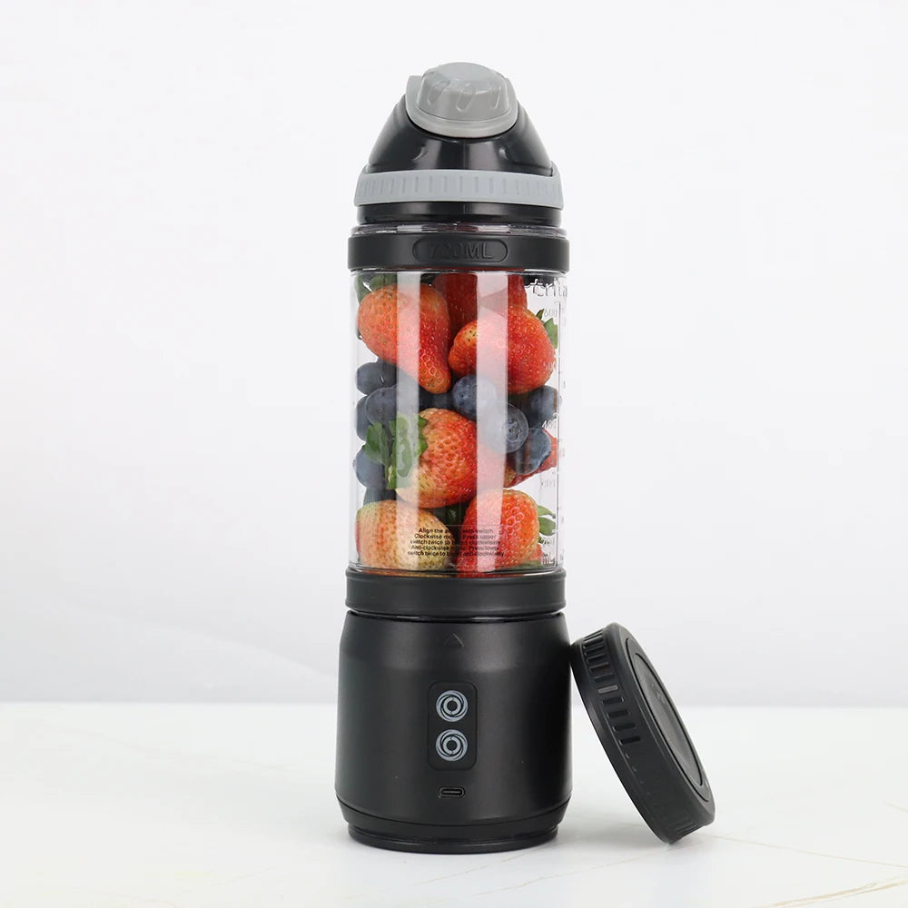 Juicer Blender USB Rechargeable Automatic Electric Juicer 700ML Stainless Steel 6 Blades Juicer for Outdoor Smoothie Blender