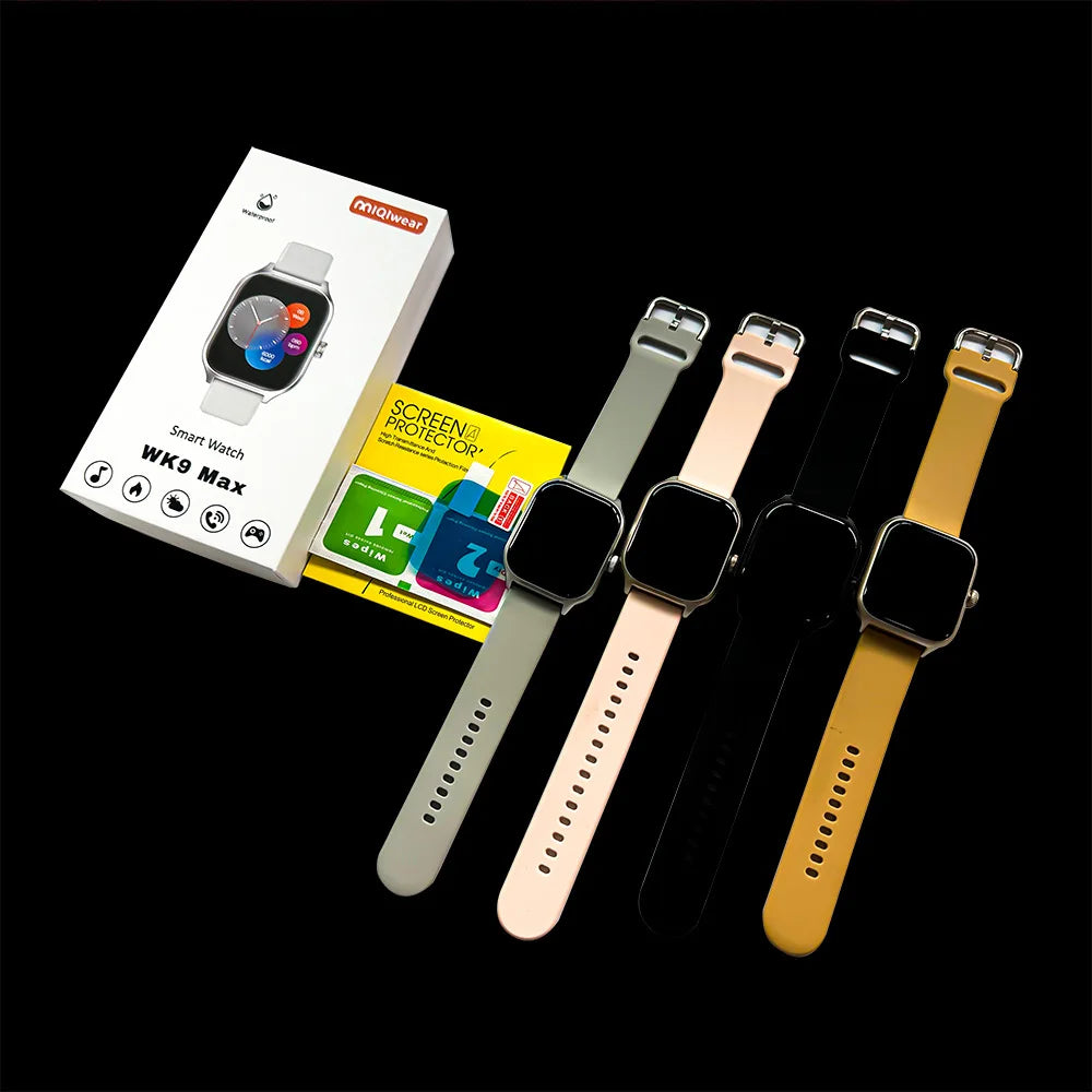 WK9 MAX Pro Smart Watch Square IPS for 4-Day Battery Fitness Music IP67 Touch Remote Camera Monitoring IOS Silica Gel 4G