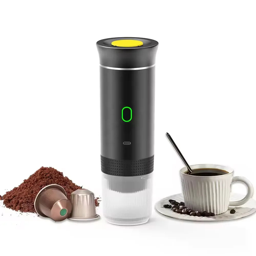 Kesiqi KF-JN-02 Espresso Machine Coffee Maker USB & Battery Powered 7500mAh Compatible with Coffee Grounds Capsules Heats Water