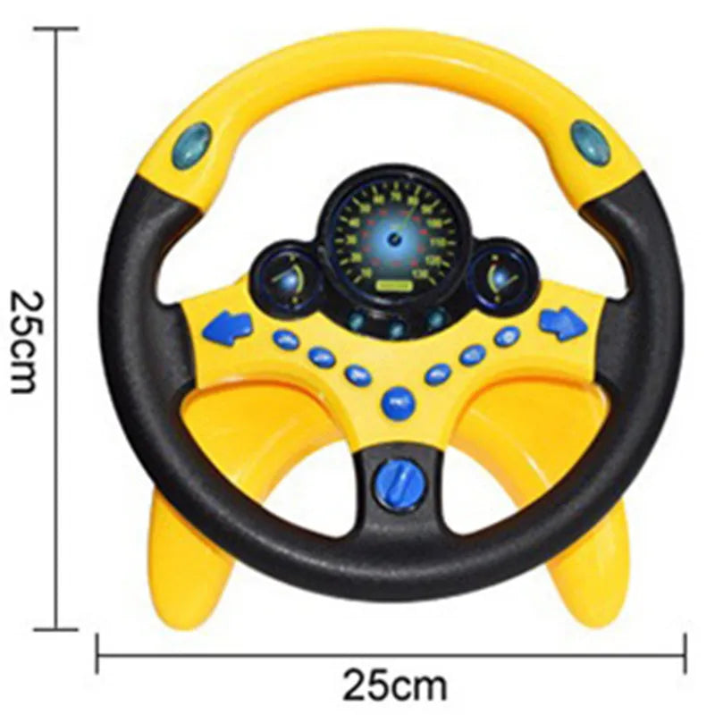 Eletric Simulation Steering Wheel Toy Light Sound Baby Kids Musical Educational Copilot Stroller Steering Wheel Vocal Toys Key
