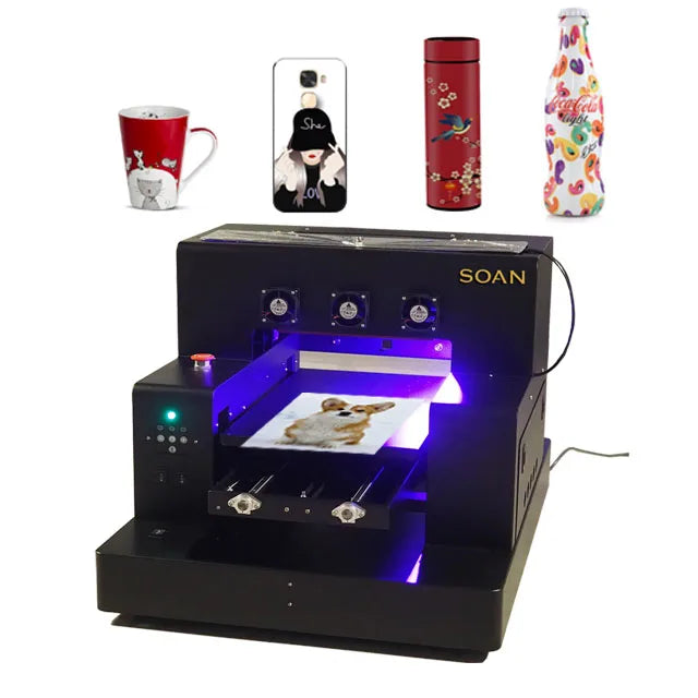 Soan Hot Sales A3 UV DTF Printing Machine  Flatbed UV Dtf Printer for Phone case Mug Bottle Glass Wood Metal Acrylic