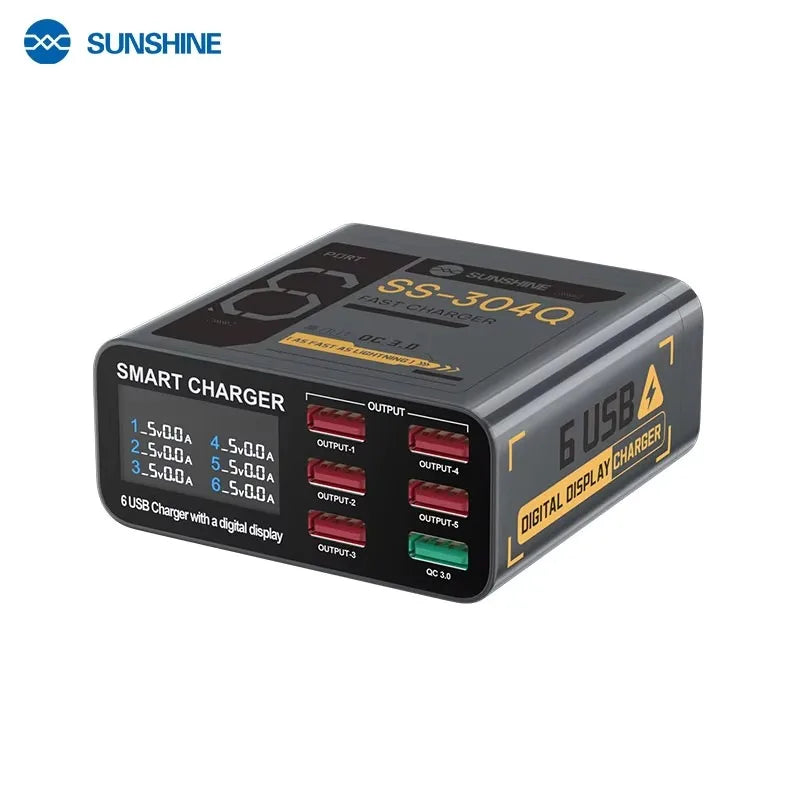 SUNSHINE SS-304Q Smart USB Charger/6 USB Ports (Phantom Gray/Night Blue/Meteor Purple)
