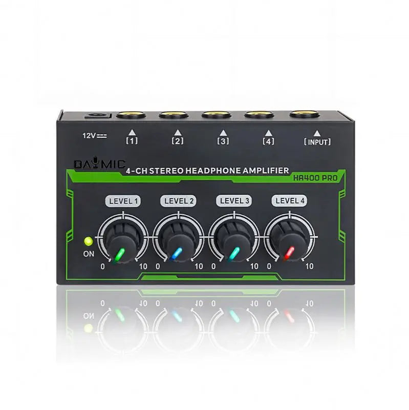 HA400 PRO Stereo Headphone Amplifier Studio Monitor with RGB Light Mini Headphone Amplifier