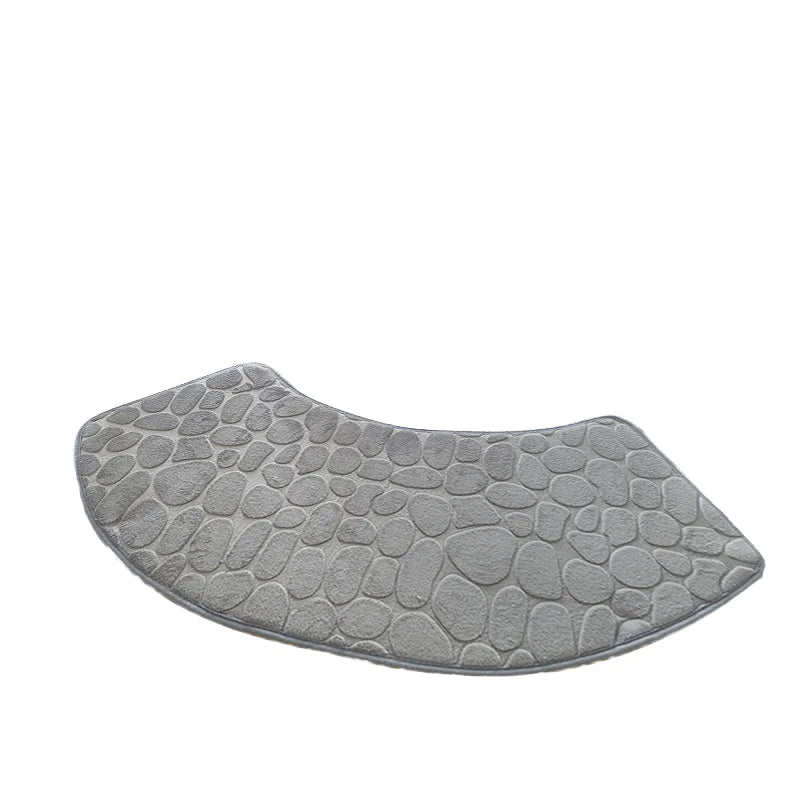 Modern Anti-Slip Novelty Style Bathroom Carpet Absorbent Polyester Fan-Shape Mat for Hotel & Home Use