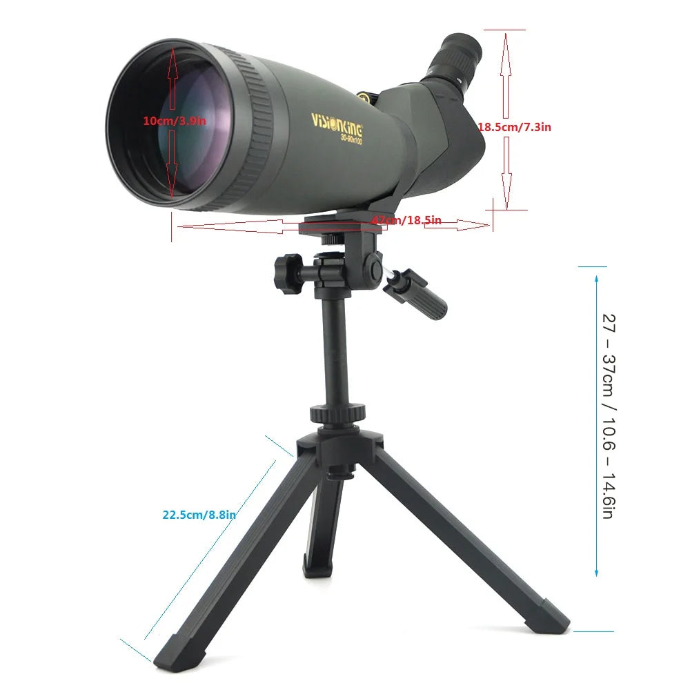 Visionking 30-90x100 Bak4 FMC Spotting Scope Waterproof Long Range Monocular Birdwatching Camping Equipment Telescope W/ Tripod