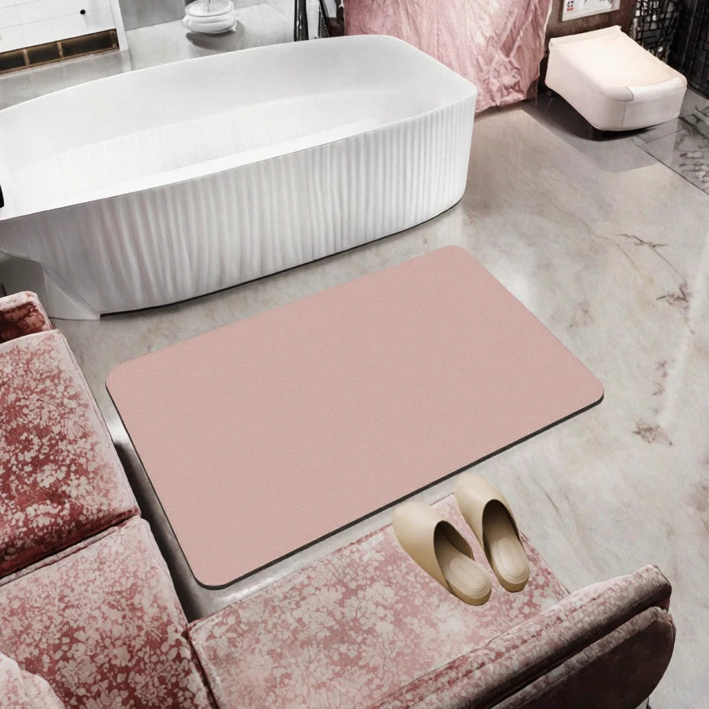 Modern Polyester Bath Mat | Absorbent Quick Dry Non-Slip Rug | Antimicrobial Stain Resistant PET Friendly Reversible Home Hotel