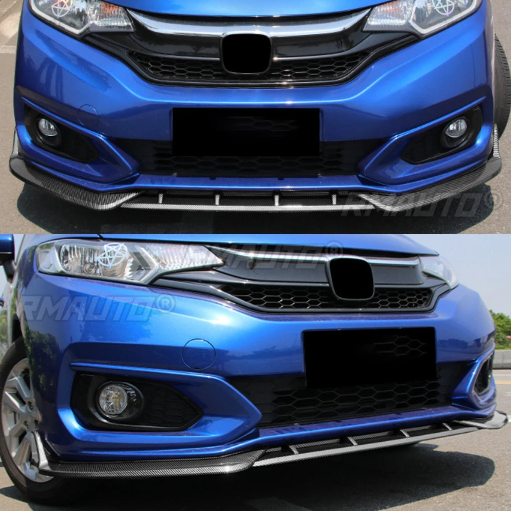 Front Bumper Lip Chin Spoiler Deflector Protector Guard Decoration Body Kit Diffuser Cover Trim for Honda Fit Jazz 2018-2020