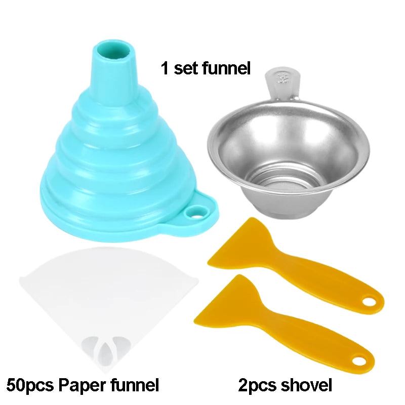 3D Printer Resin Filter Funnel Kit Stainless Steel Cup+Silicone Funnel Paper+Cleaning Shovel Tools For UV Photopolyme Resin