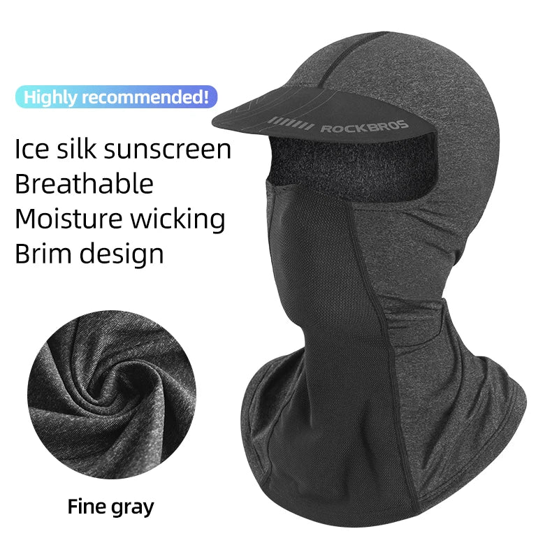 ROCKBROS Summer Balaclava Full Face Scarf Mask Hiking Caps Cycling Caps Hunting Bike Head Cover Tactical Cap Fishing Headwear