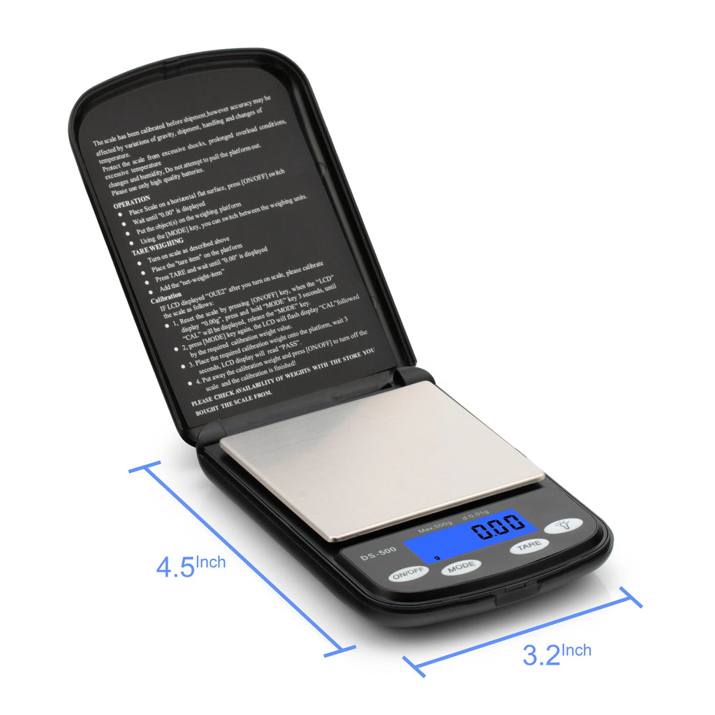 Ace Pocket Style Plastic Digital Scale 500g Capacity 10mg Accuracy Piece Counting Low Battery Indicator Tare Weight Measuring