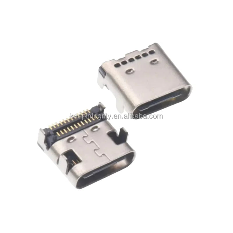 USB 3.1 Type-C 24P Female Socket Dual Row Patch Interface Socket with Four Pin Positioning 8.0MM USB Connector Accessories