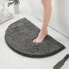 High Thickness Custom Half Circle Bath Floor Mats Pure Color Polyester Non-Slip Stain Resistant Pet Friendly PVC Backed Machine