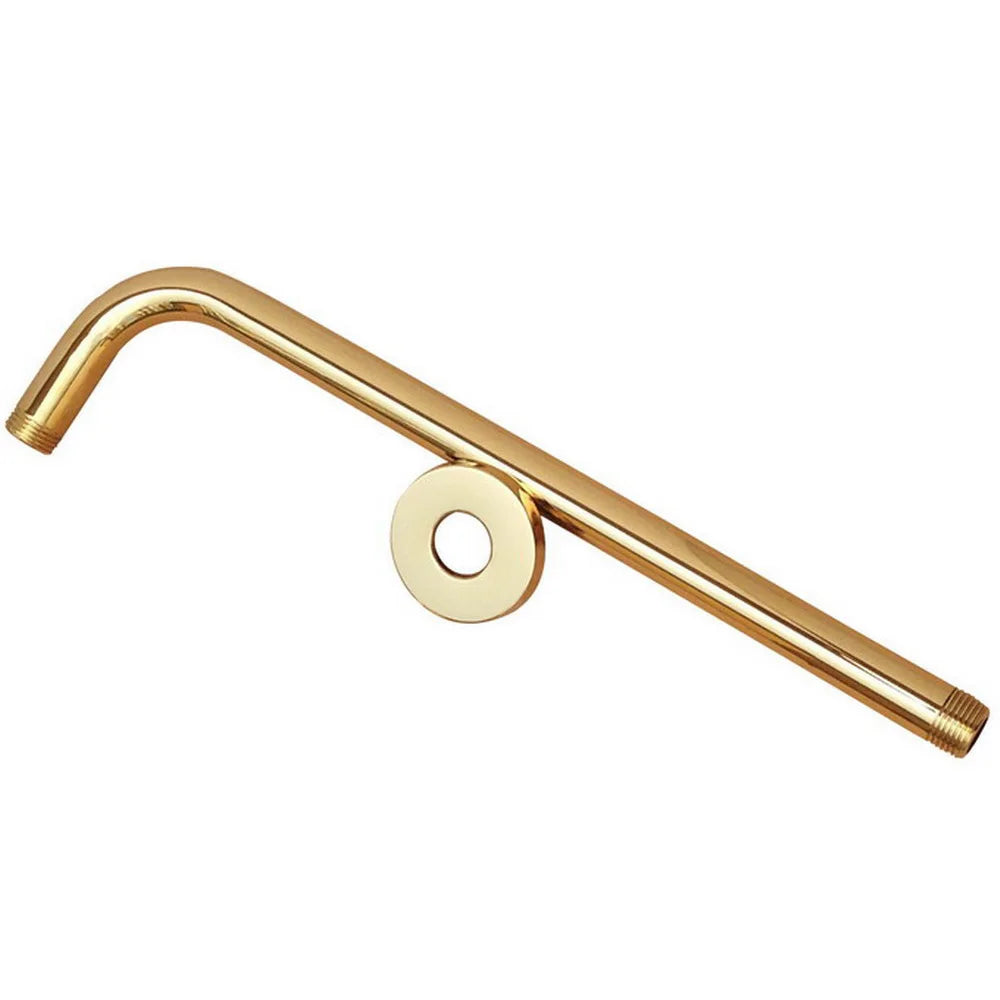 Gold Color Brass Wall Shower Head Extension Pipe - 12" Long Shower Arm Arm Bathroom Accessories Ksh101