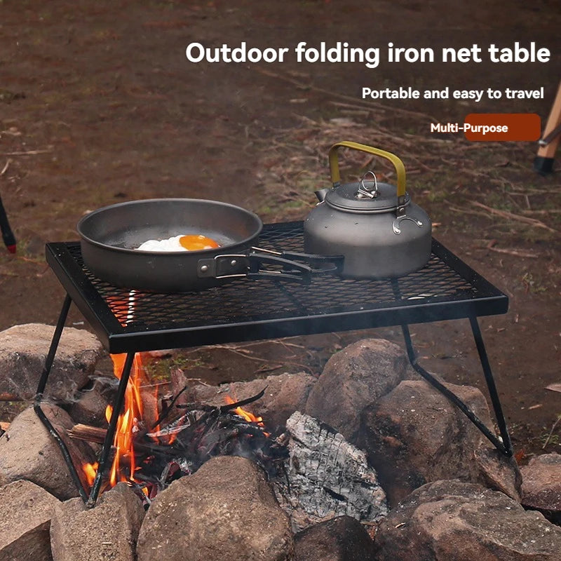Campfire Grill Grate Heavy Duty Over Fire Camp Grill Foldable Camp Fire Cooking Rack for Camping Barbecues Picnic