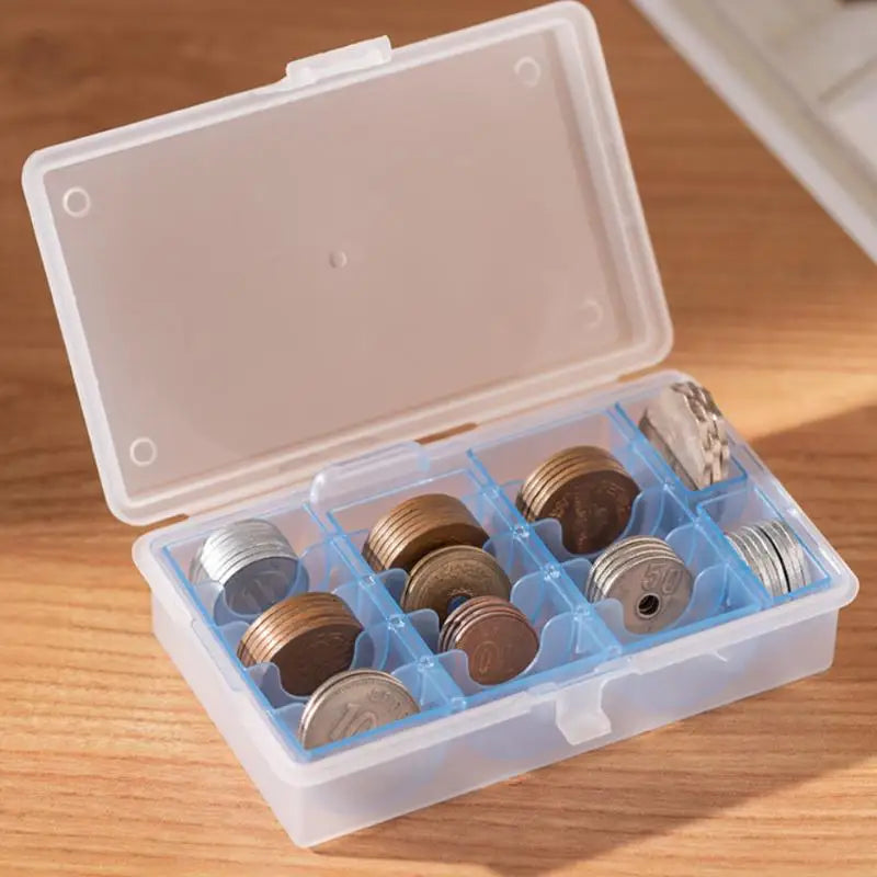 1PC Multifunctional Coin Storage Box With Random Blue Or Gray Inner Case For Collectible Coin Organization Home Office Accessory
