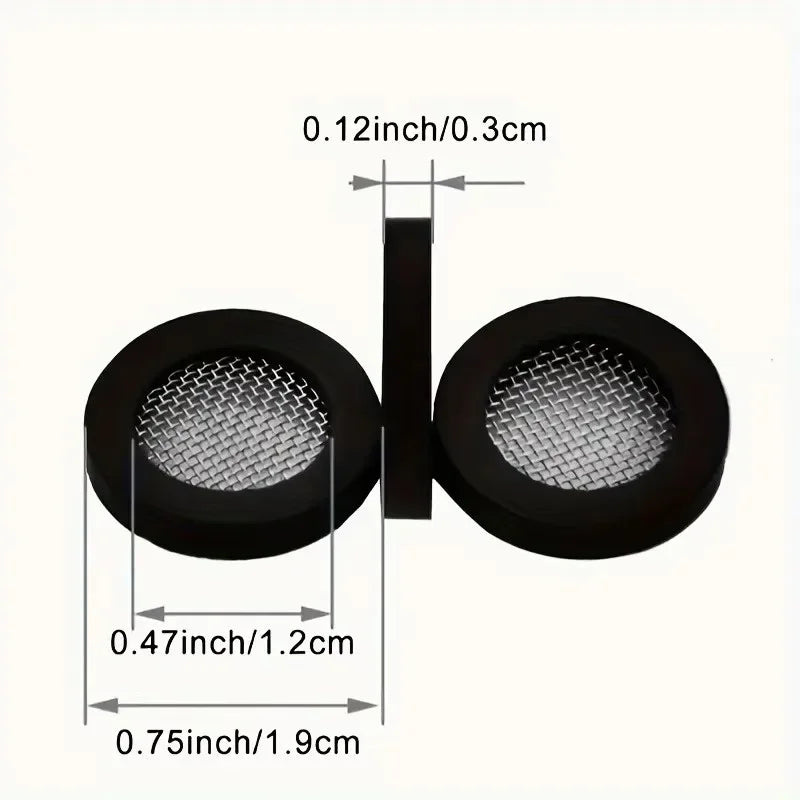 Set of 20 Plastic Faucet Filter Washers with Stainless Steel Mesh - Easy To Install, No Need for Electric Shower Head Washers