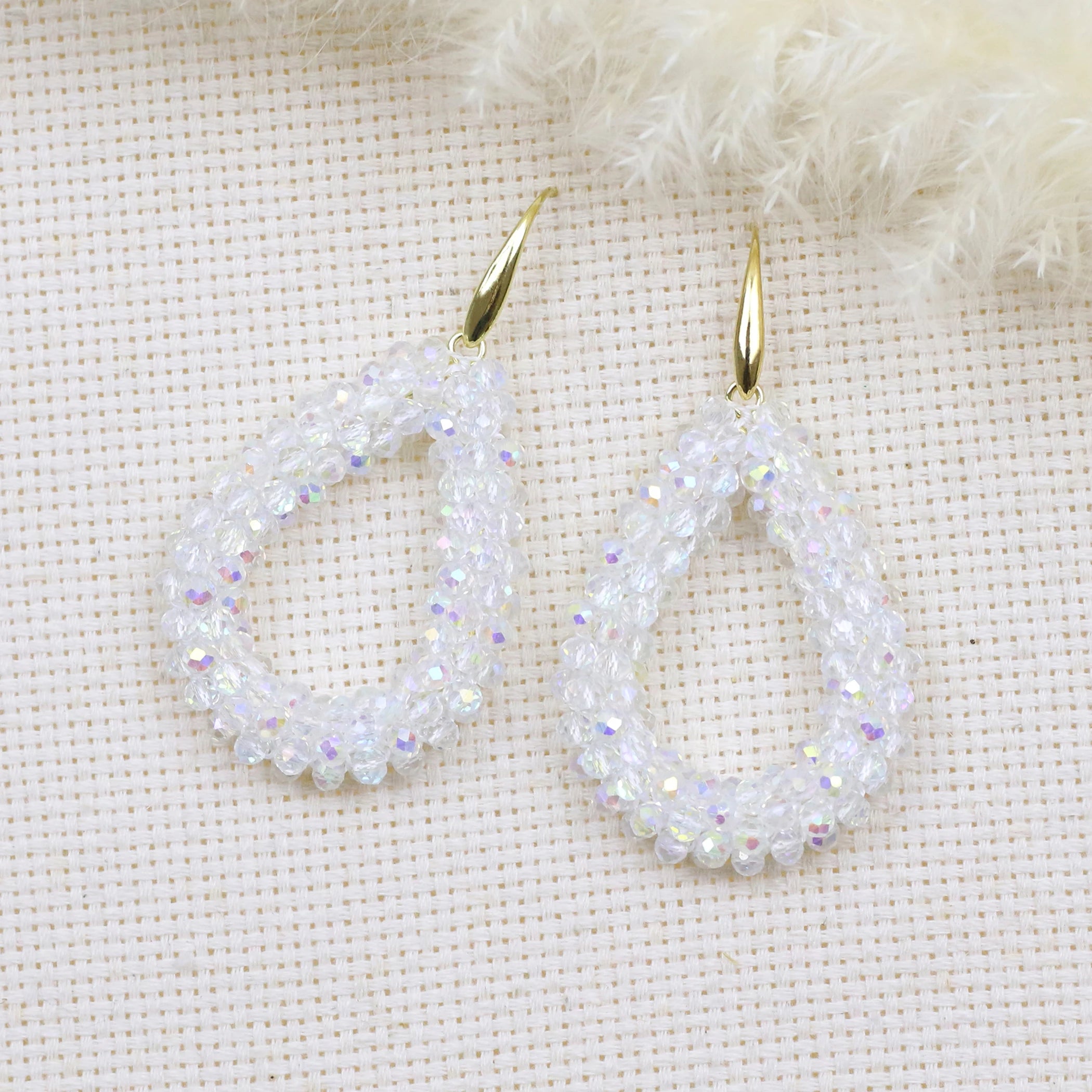 INKDEW Mixed Color Big Drop Earrings Colorful Bead Handmade Threading Crystal Earrings for Women Gift Water Drop Jewelry EA004