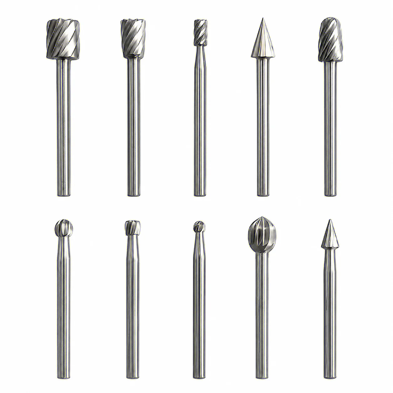 10Pcs Wood Grinding Files, High Hardness Rotary Burrs, Heat Treated Polishing Bits for Electric Grinder Deburring Drilling Trimm