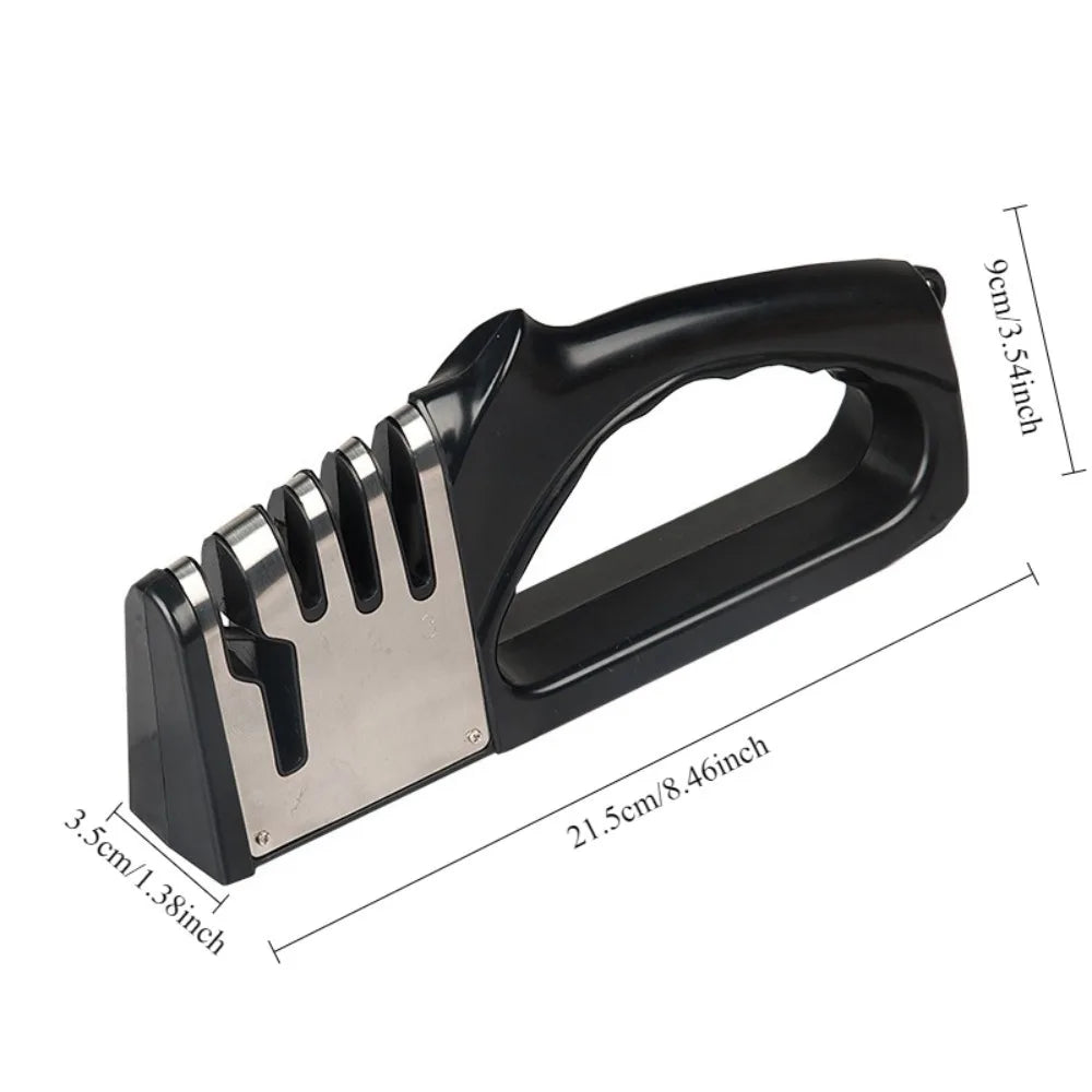 4 in 1 Kitchen Knife Sharpener, Portable Non slip Base Multi function Knife Sharpening Set, Kitchen Gadget Accessories
