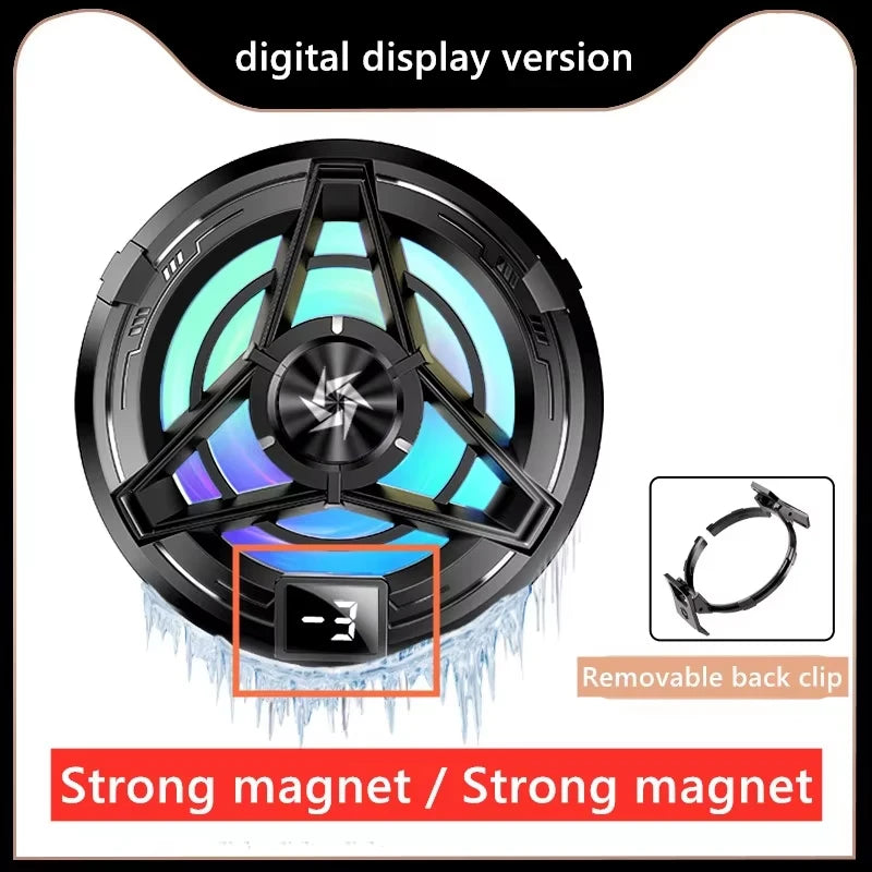 SL17 Magnetic Phones Cooler Back-Clip 2 in 1 Game Cooler Semiconductor Fast Phone Cooling Fan for IOS Android Phone